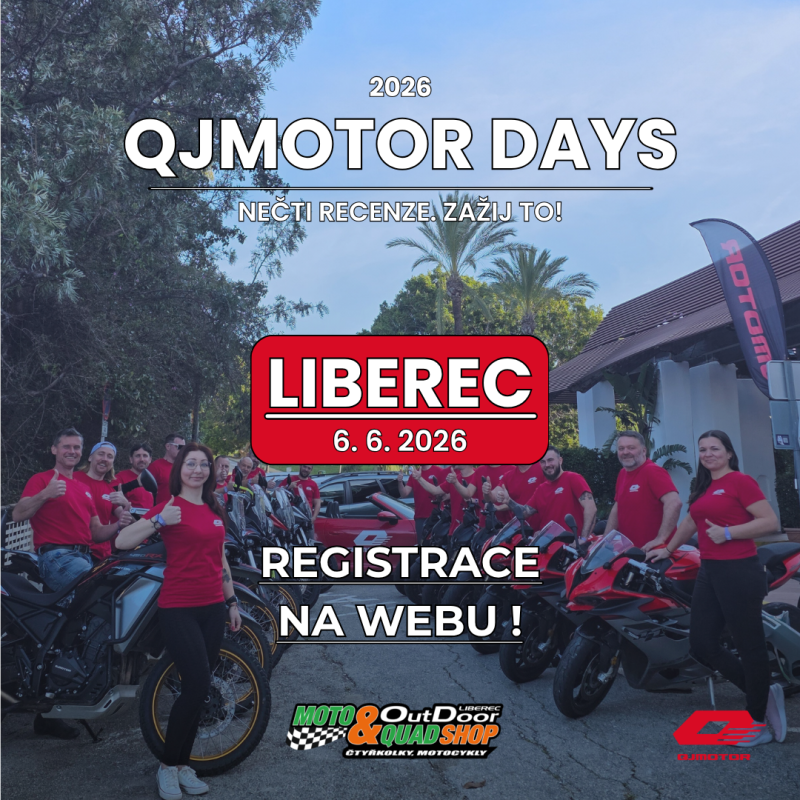 QJMOTOR DAY: TESTOVACÍ DEN MOTOCYKLŮ V OUTDOOR LIBEREC